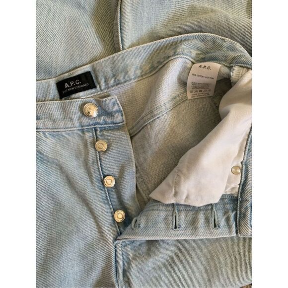 A.P.C. Petit New Standard Mid-Rise Straight-Leg Jeans Light Wash Size 29 Unisex - Picture 9 of 12